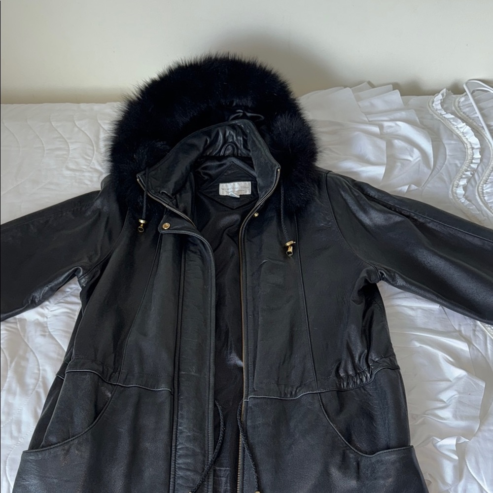 Worthington Black Fur-Trimmed Women's Jacket